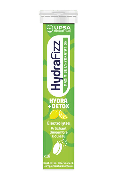 UPSA HYDRAFIZZ Hydra + Detox Ηλεκτρολύτες με Γεύση Λεμόνι, 16 Αναβράζοντα Δισκία
