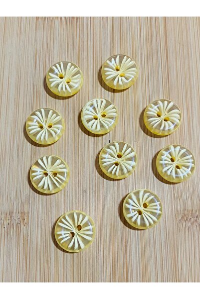 Lorin hobi Patterned Cardigan Vest Button 18 mm 10 Pieces Yellow