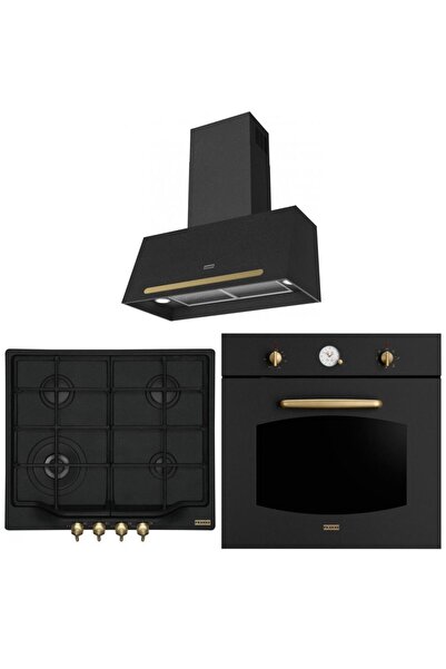 Franke Rustik Ankastre Set Nero (FCO 70 Onyx Nero Siyah Rustik Davlumbaz - FC...