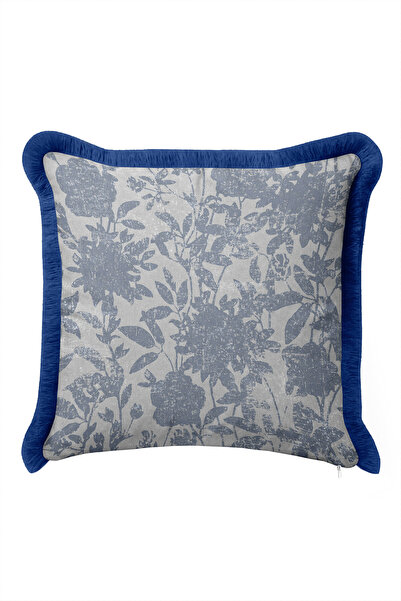 Evimde Bambaşka Floral Patterned Elegant Fringed Pillowcase - Botanical Bohem...