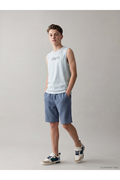 LC Waikiki Vizyon New Season Boys' Piqué Shorts with Elastic Waist