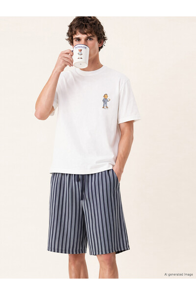 LC Waikiki Ozmarka New Season Regular Fit Printed Men's Shorts Pajama Set