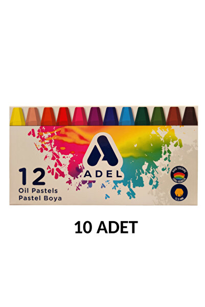 Adel 10 Pieces of 12 Colors Crayons