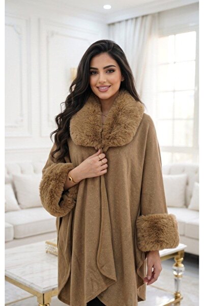 alqarat Selena Winter Shawl – Luxury Faux Fur & Subtle Shimmer