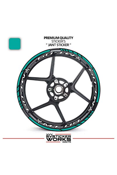 ARONA Yamaha Mt09 Wheel Sticker and Inner Text Printed Label Sticker Model Pr...