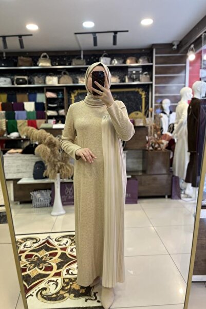 HÜMEYRA BUTİK Pleated Detailed Knitwear Dress