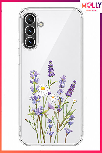 Molly SAMSUNG GALAXY A57 İçin Lavanta Bahçesi Desenli Şeffaf Silikon Kılıf