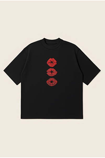 Moon Dancer Kisses Printed Oversize Boxy Cut Unisex 100% Cotton Tshirt |   St...