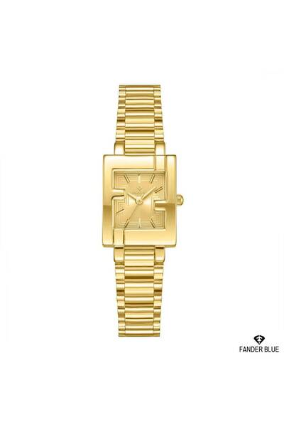 FANDER BLUE Fender Blue Geo Art Women's Watch-Gold and Gold Dial