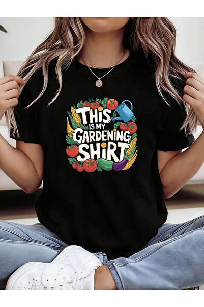 12 HERTZ تي شيرت مطبوع عليه عبارة "THIS IS MY GARDENING SHIRT"، قميص كاجوال ب...