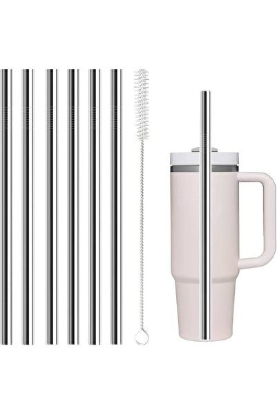 Arabest 6 Pack Stainless Steel Straws,Straight Reusable Straws with Cleaning ...