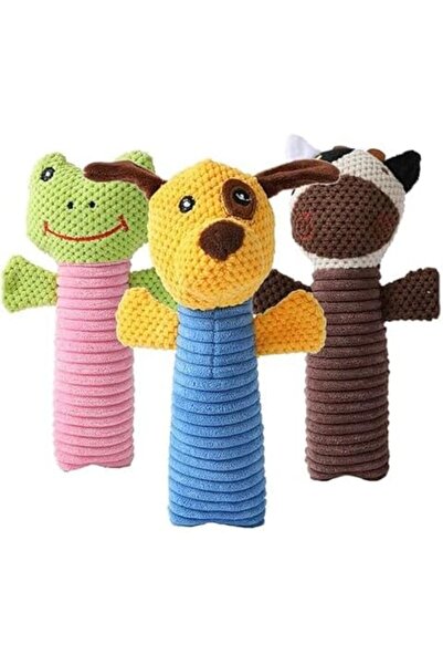Arabest 3 Pcs Squeaky Dog Toys,Plush Chew Toy for Small Medium Breed,Tough Du...