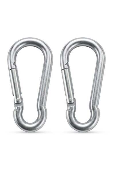 Duravel 2Pcs 3.1 Inches Galvanized Steel Carabiner Clips, Silver, Spring Snap...