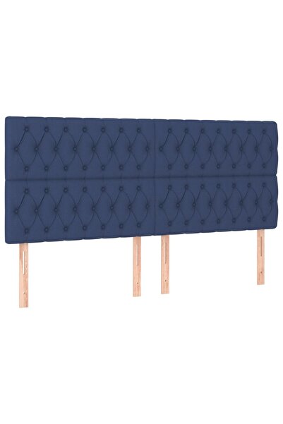 vidaxl Tăblie de pat albastră 200x7x118/128 cm, material textil