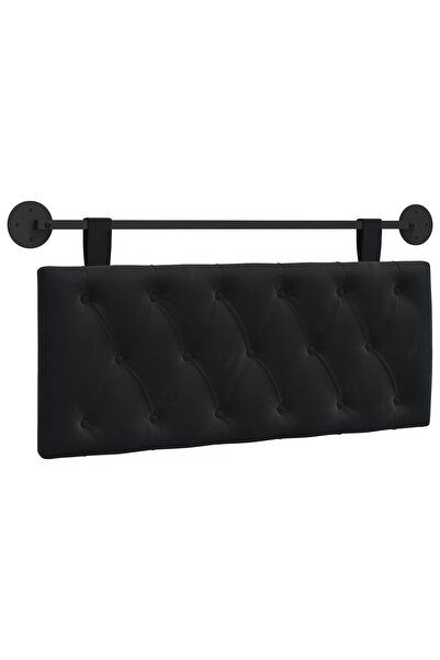 vidaxl Tăblie de pat suspendată Cu lumină LED Negru Catifea