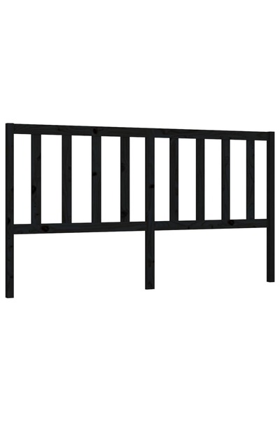 vidaxl Tăblie de pat, negru, 206x4x100 cm, lemn masiv de pin