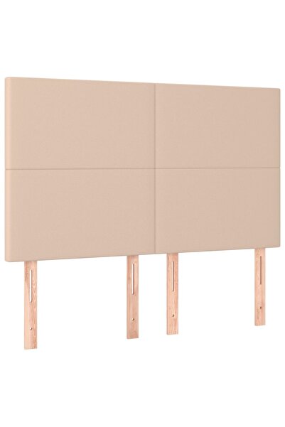 vidaxl Tăblie de pat Cappuccino 144x5x118/128 cm piele ecologică