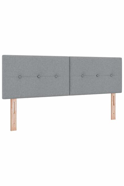 vidaxl Tăblie LED cu benzi LED Manual Gri deschis 144 cm țesătură