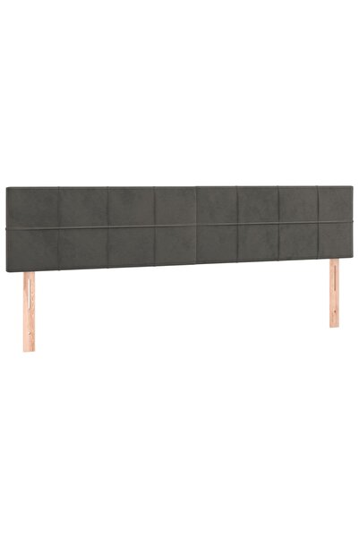 vidaxl Tăblii de pat, gri închis, 180x5x78/88 cm, catifea