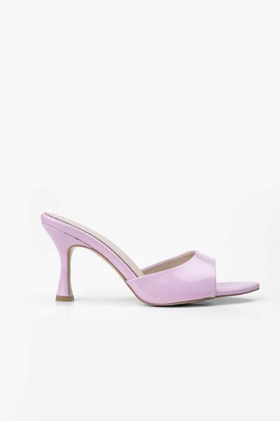ALTIN TOPUK Women's Pink Patent Leather Pointed Toe Heeled Sandals