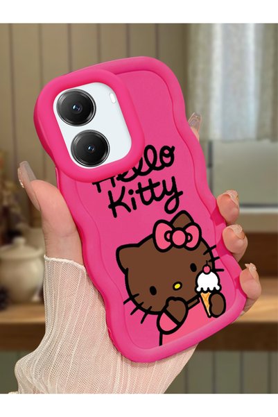 Hontinga Poco X7 Pro Compatible Case Camera Protector Red Silicone Couple Pho...