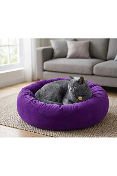 Bio Sand Biosand Simit Kedi Köpek Yatağı Mor 50 cm Mor