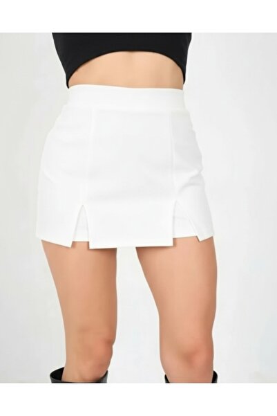 MRDN MODA Women's Double Slit Lycra Shorts Skirt