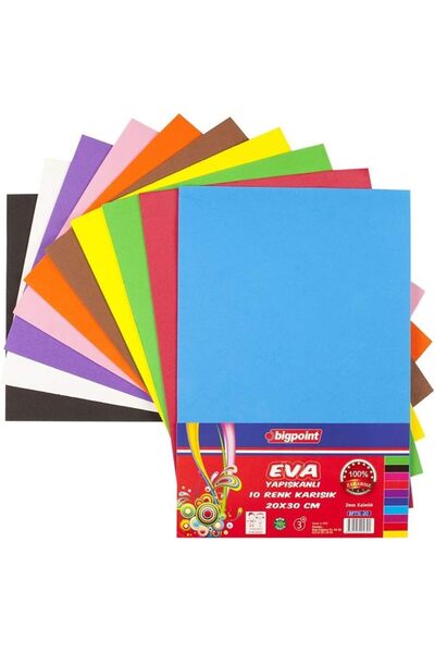 Genel Markalar Bigpoint Yapışkanlı Eva 20x30cm Karışık 10 Renk