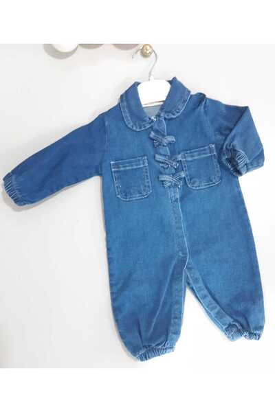 Sönmez Baby ÇİFT CEPLİ JEANS KOT TULUM ÖZEL TASARIM ERKEK BEBE TAKIMI