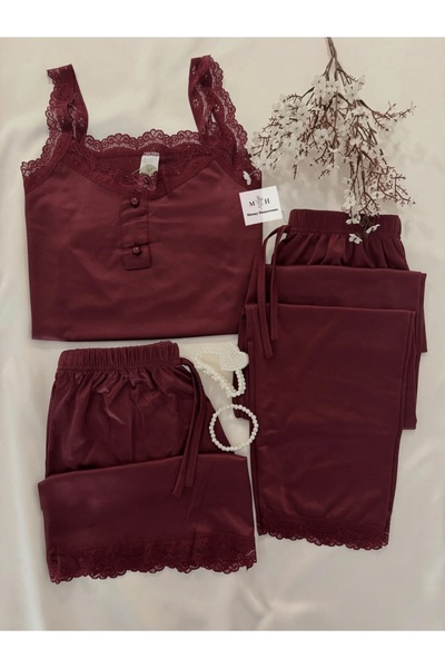 MH Moony Homewears Burgundy Extraordinary 3-Piece Soft Pajamas