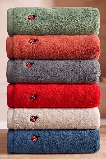 Bersay Tekstil Set de prosoape Lora, 6 piese, 50x90, 100% bumbac, brodate man...