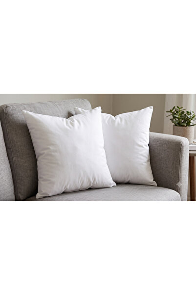Piloji Set of 2 43X43 cm Compatible Thick Fiber Square Throw Pillow Inner Cus...