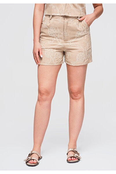 OMBRE Pantaloni scurți de damă, croială slim, cu buzunare OW-ST-E0020