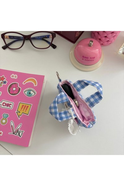 PİNKUE Mini Çanta Şeklinde Organizer | Mini Makyaj Çantası, AirPods Çantası, Kartlık, Bozuk Para Cüzdanı, Anahtarlık