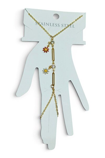 X-Lady Accessories Altın Renk Papatya Ataç Çelik Şahmeran - 3905