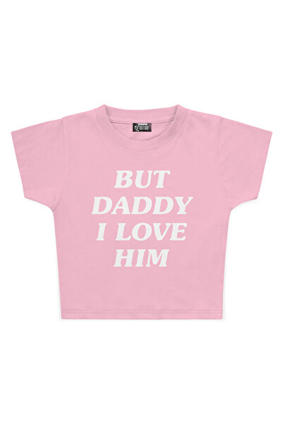 3 ROPE تي شيرت قصير مطبوع عليه عبارة But Daddy I Love Him