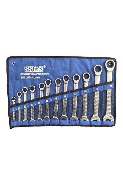 Servet HIRDAVAT SSIMS 12 Parça Cırcırlı Kombine Anahtar Seti 8-24 mm