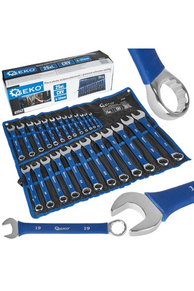 GEKO Set de chei combinate cu mâner cauciucat, 6-32 mm, 25 piese, G 11147