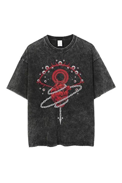 bellanova Unisex πολύχρωμο μπλουζάκι με στάμπα Oversize Streetwear Άνετη εφαρ...
