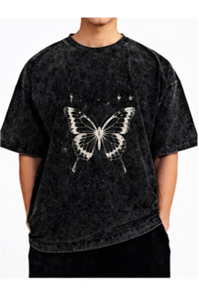 bellanova Unisex πολύχρωμο μπλουζάκι με στάμπα Oversize Streetwear Άνετη εφαρ...