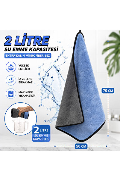 cabbaroğlu ticaret Su Emici Mikrofiber Araç Kurulama Havlusu 50x70 cm Tüy ve ...