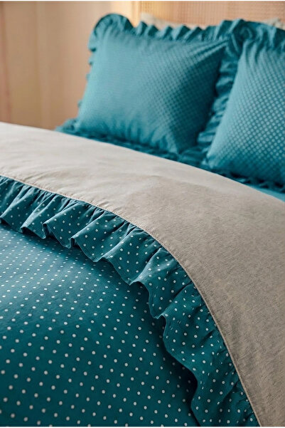 Medaillon Home Polka Dot, Ruffled Double Duvet Cover Set |   Cotton |   200X2...