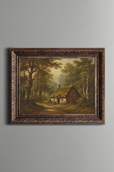epiqart Cottage in the Forest - Vintage Patterned Painting - Thick Model