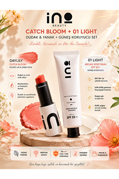 inobeauty Catch Bloom Daylily Dudak ve Yanak Stick + SPF 50+ Güneş Koruyucu 0...