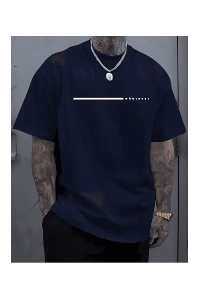 Generic Brand Modern Line Design "Whatever" Oversize T-Shirt