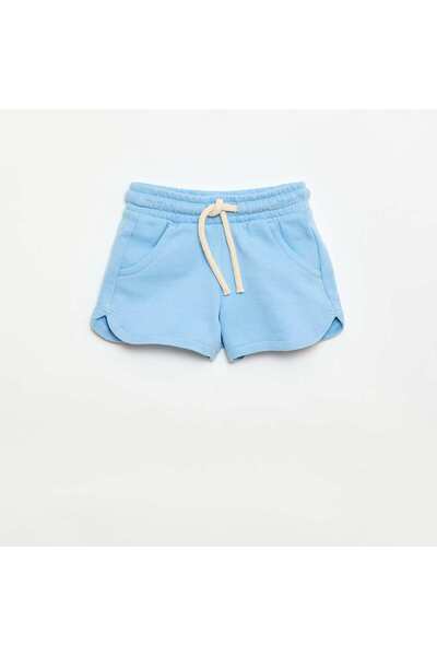 KIABI Plain lightweight fleece shorts BLUE