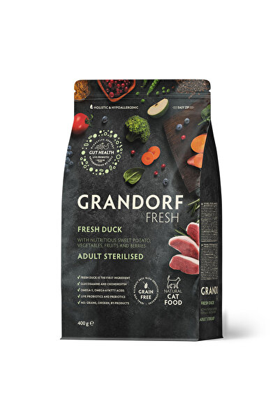 Grandorf Qurandorf Dry Food for Cats Fresh Duck Flavor for Adult Sterilized C...