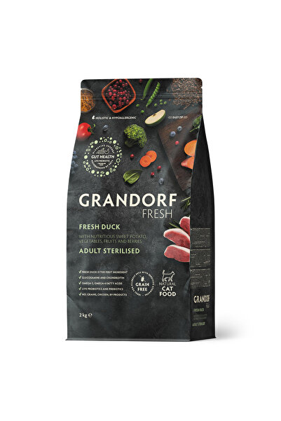 Grandorf Qurandorf Dry Food for Cats with a Taste of Fresh Duck for Adult Ste...