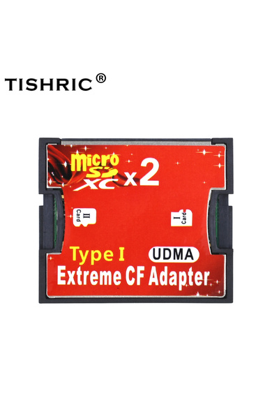 Choice Red TISHRIC Two Ports Micro SD TF to CF Adapter Adaptor For MicroSD HC...