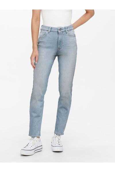 ONLY Straight-Fit jeans ONLEMILY Ankel Hohe Taille Gerade geschnitten Jeans